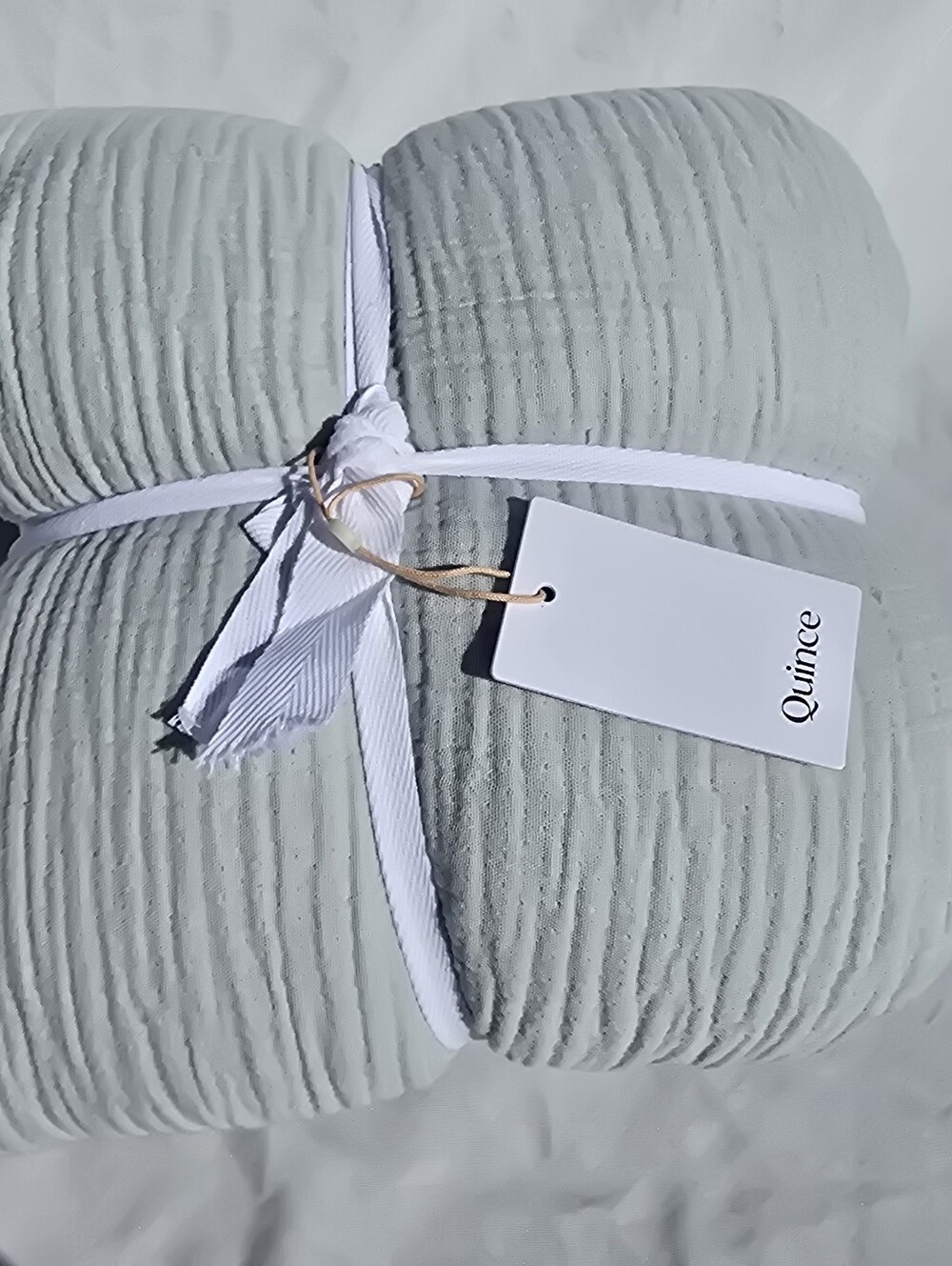 Quince Airy Gauze Duvet Cover Full Queen Mist 100% Organic Cotton